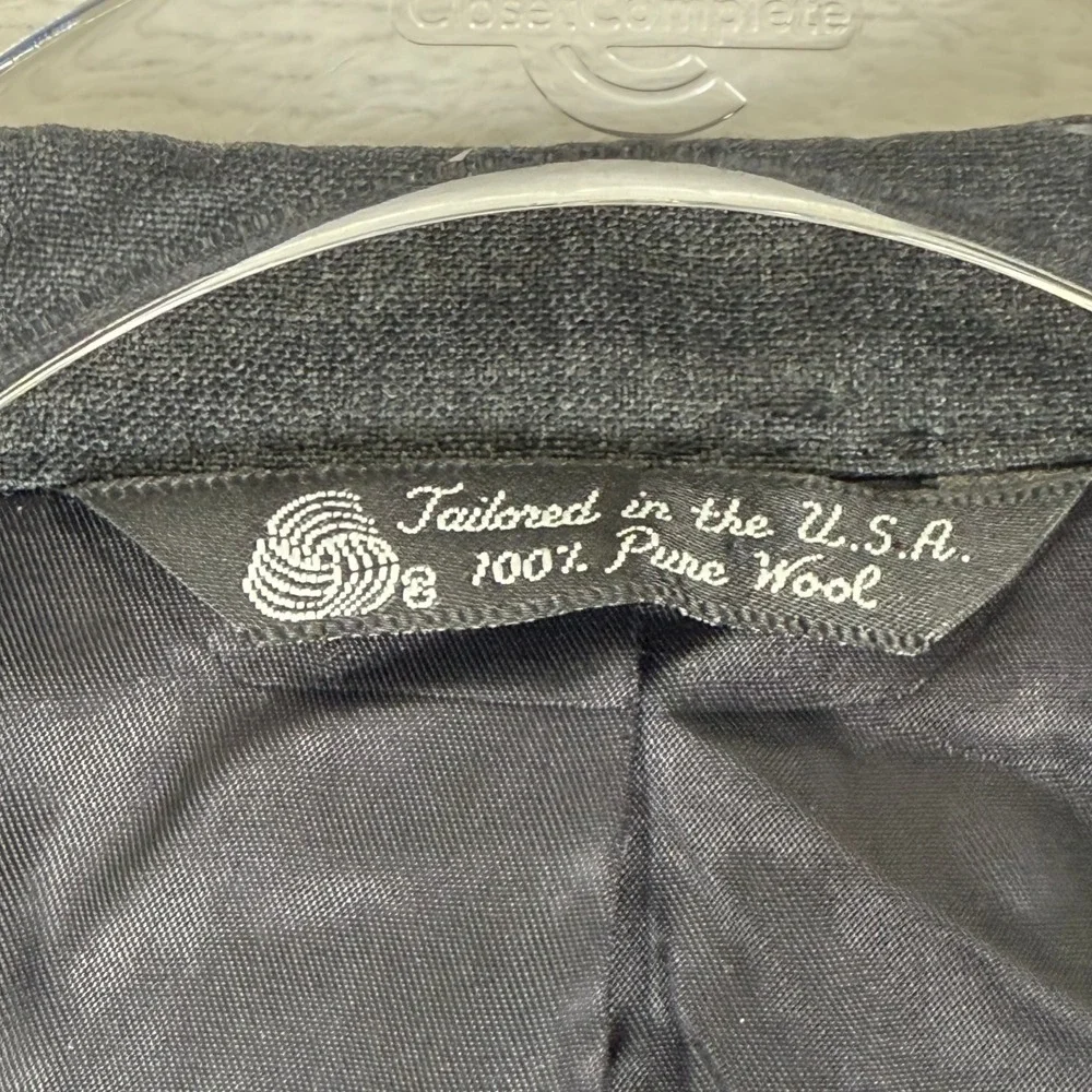 Burberrys Saks Fifth Avenue Mens Charcoal Gray‎ Wool Blazer Sport Coat USA 42R